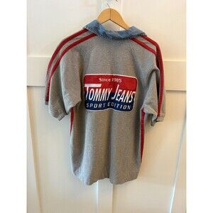 Men’s Tommy Hilfiger Embroidered Rugby Shirt Polo Golf Sport Vintage Size Medium